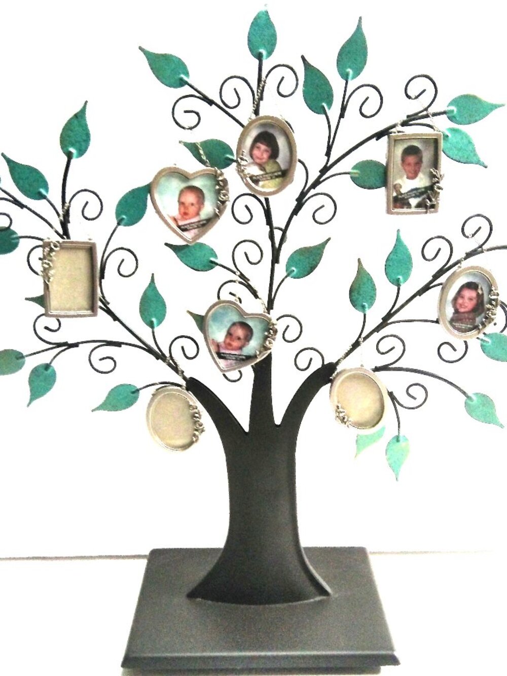 Hallmark Tabletop Family Tree Photo Holder w/ 8 Hanging Mini-Frames Vintage 2003